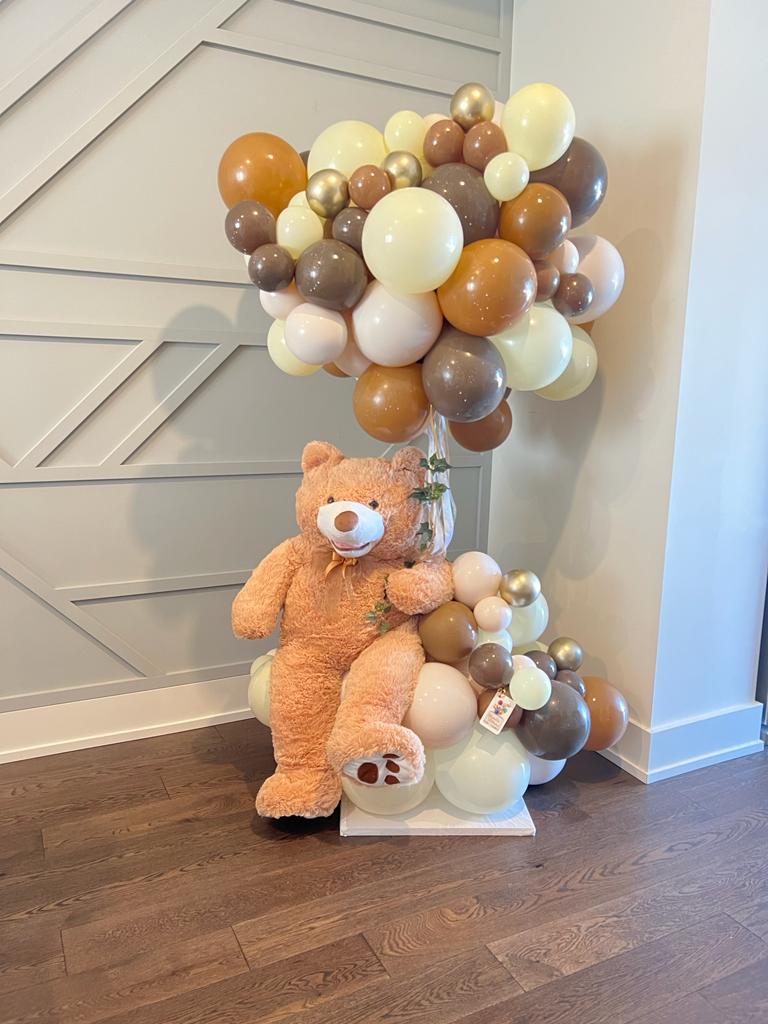Teddy Bear Plush Holding a Brown Balloon Bouquet | Majestic Balloons | Cambridge, Ontario