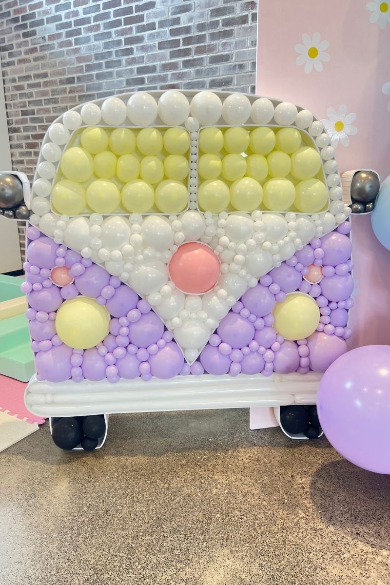 Volkswagen Kombi Balloon Mosaic in Pastel Colors | Majestic Balloons | Cambridge, Ontario